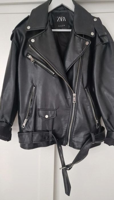 Czarna kurtka ramoneska, motocyklowa, oversize zara rozm. S