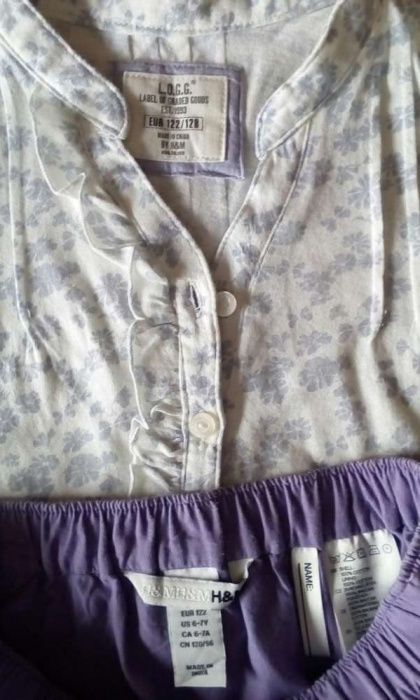 T-shirt + Saia com folhos lilás 6-7 A