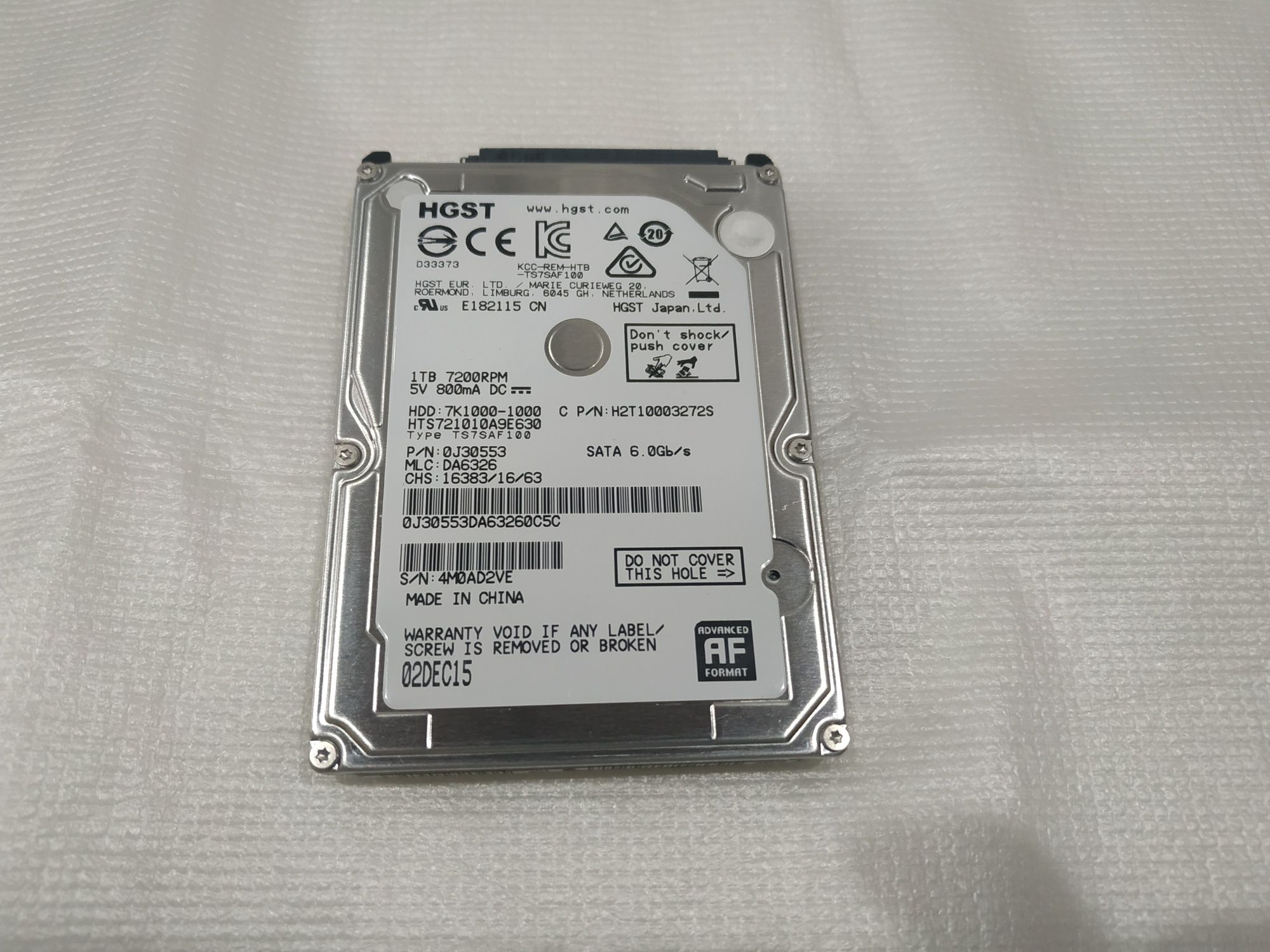 Disco Rígido 1TB Hitachi 7200RPM 2.5 SATA HDD