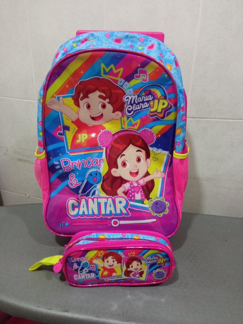 Mochila e porta lápis novos Maria Clara & JP