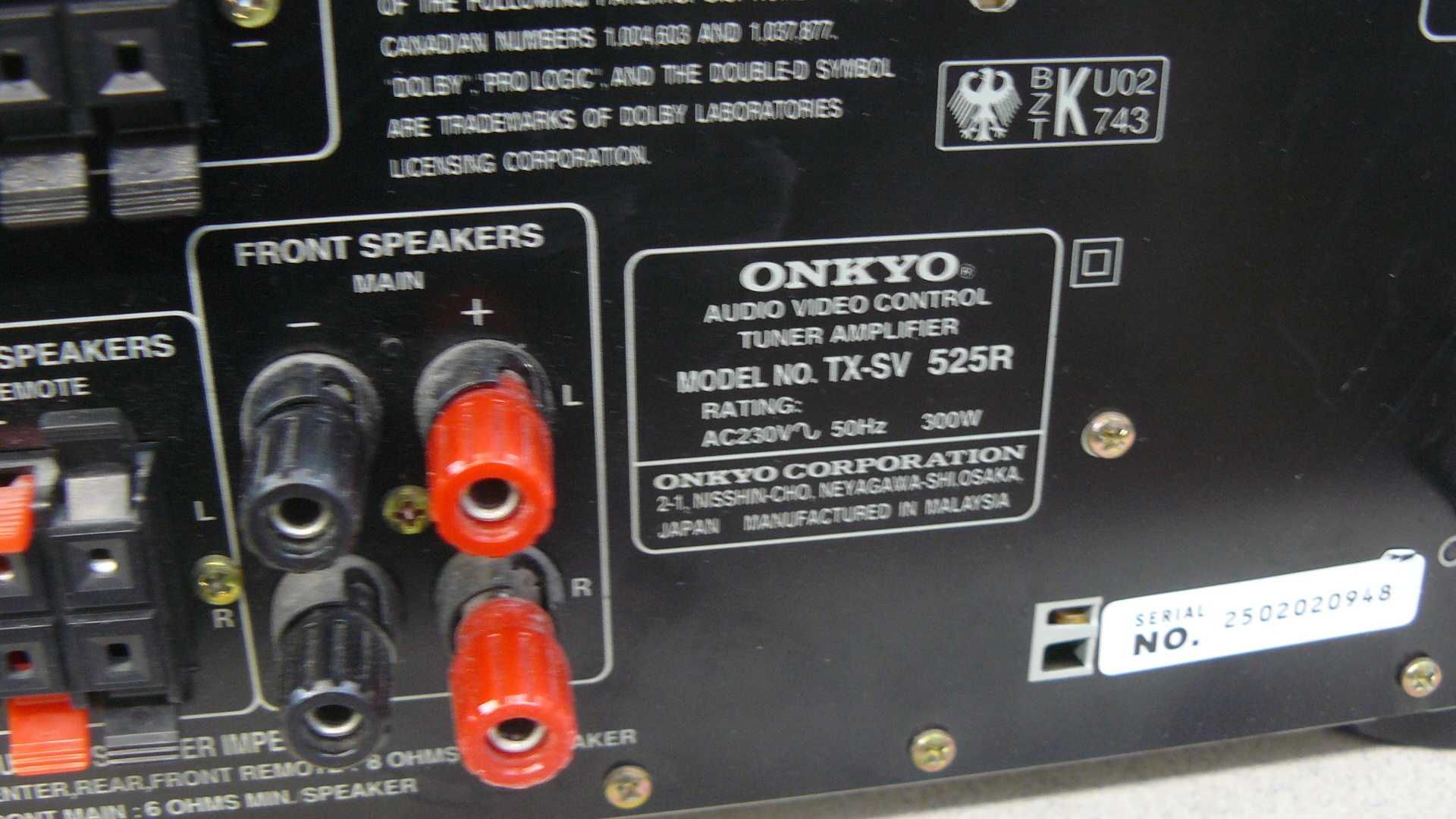 Onkyo TX-SV 525R Amplituner z RDS i kinem domowym