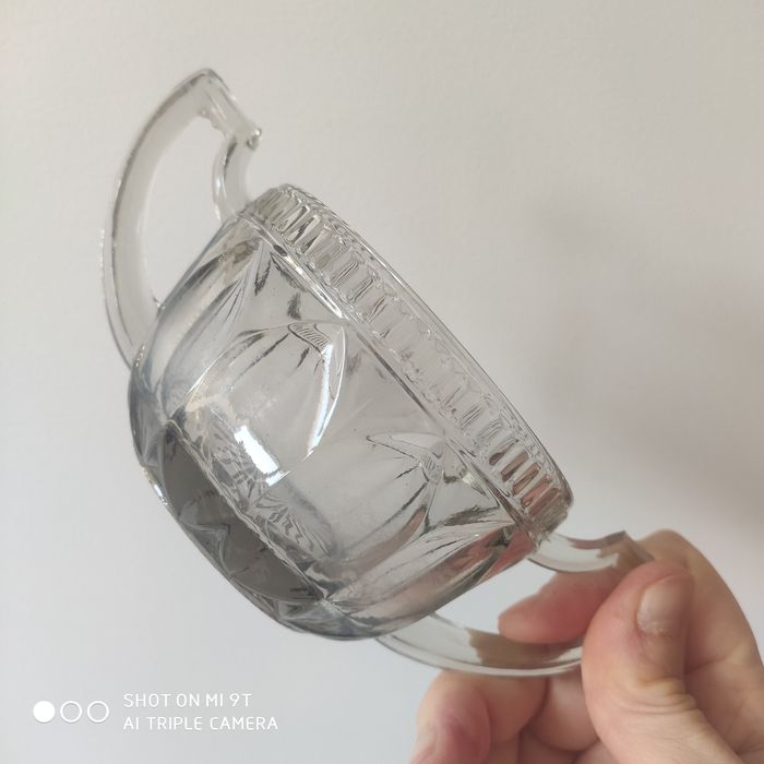 Szklana cukiernica art deco