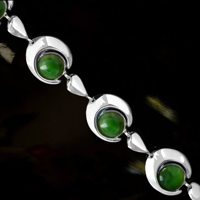 Komplet Biżuterii Srebrnej Łańcuszek Kamień Agat Próba 925 Bransoletka