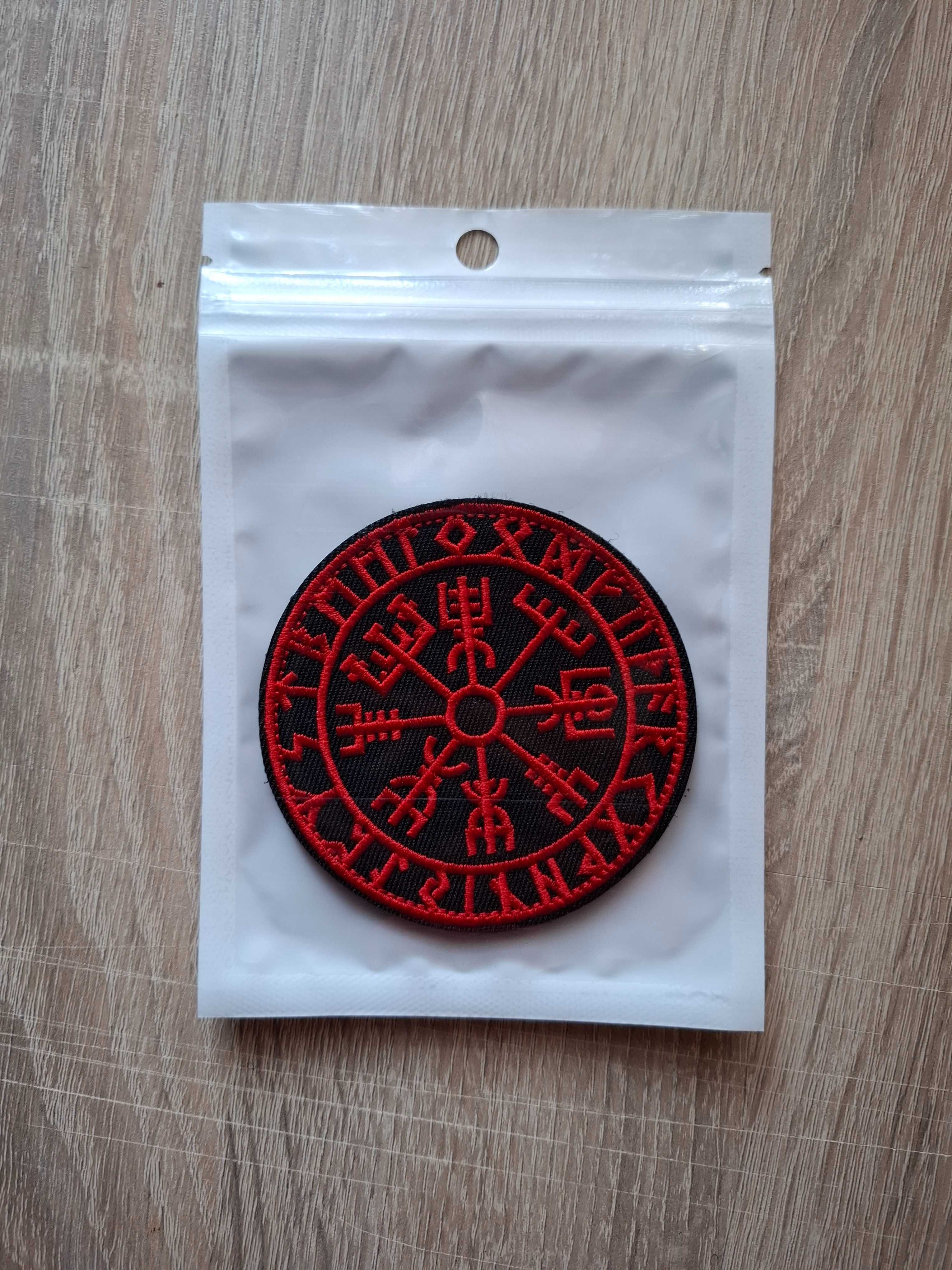 Naszywka Haftowana Vegvisir Kompas Wikingów  Velcro Rzep