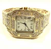 Złoty męski zegarek wzór Cartier•wybita próba pozłacany pr.0,585