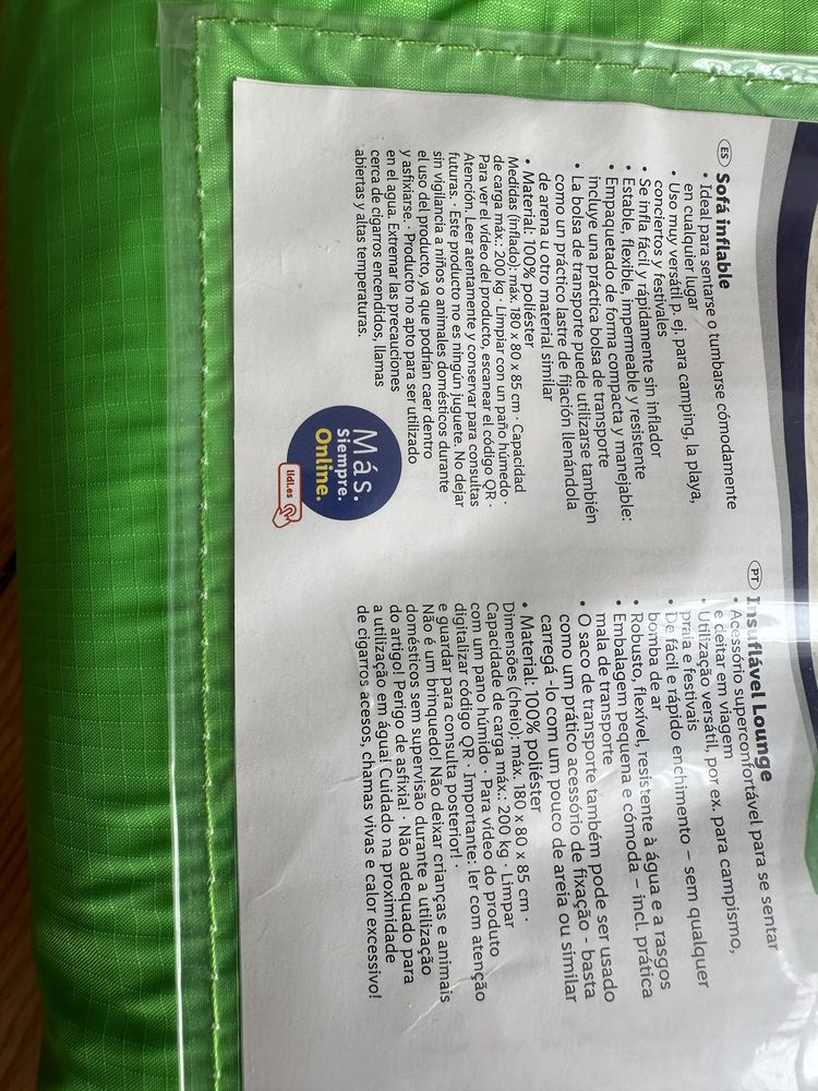 Sofa insuflavel azul