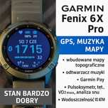 Garmin Fenix 6X Pro, GPS, Muzyka, Mapy, Stan bdb