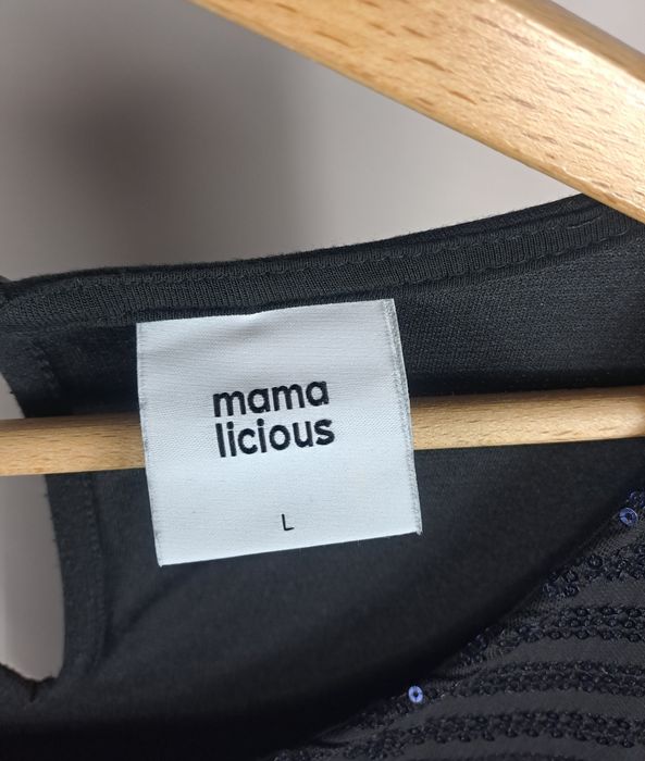 Sukienka ciążowa Mama Licious na Sylwestra z cekinami długa r.L
