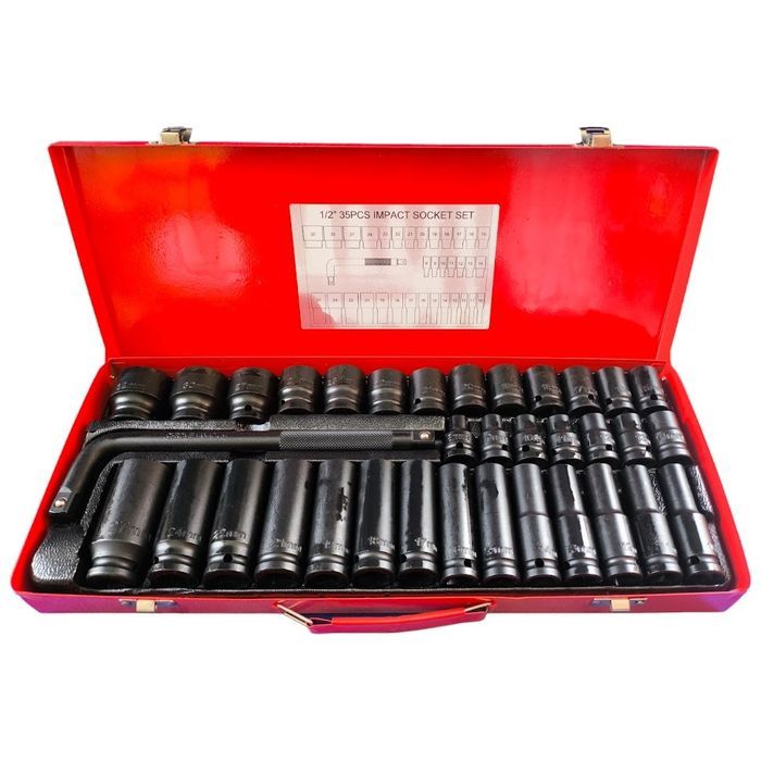 Набір ударних головок 35шт максимальний набор ударных головок 1/2'"