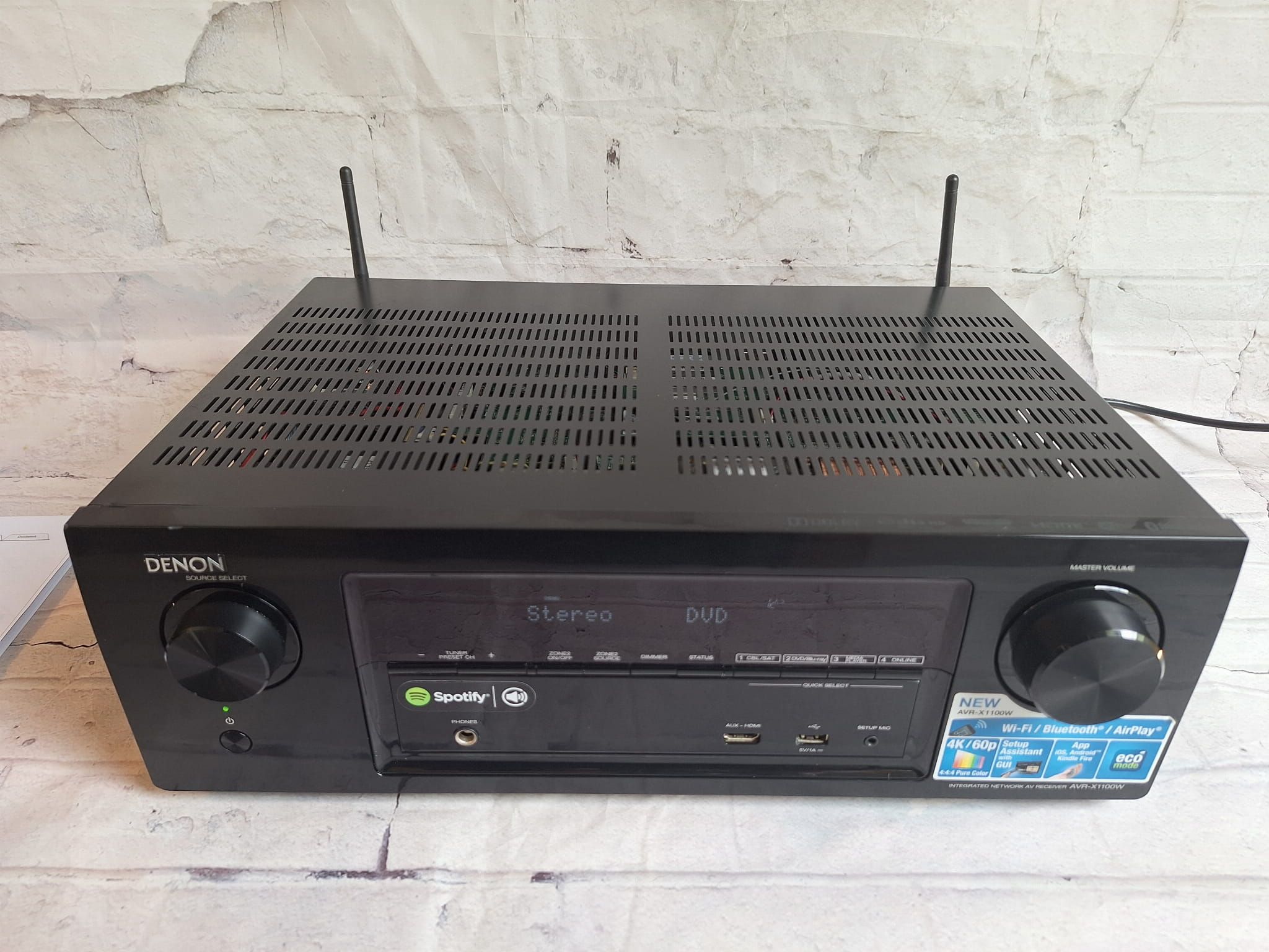 7.2 Denon AVR-X1100W Wi-fi  BT 4k/60p ARC Net radio spotify AirPlay