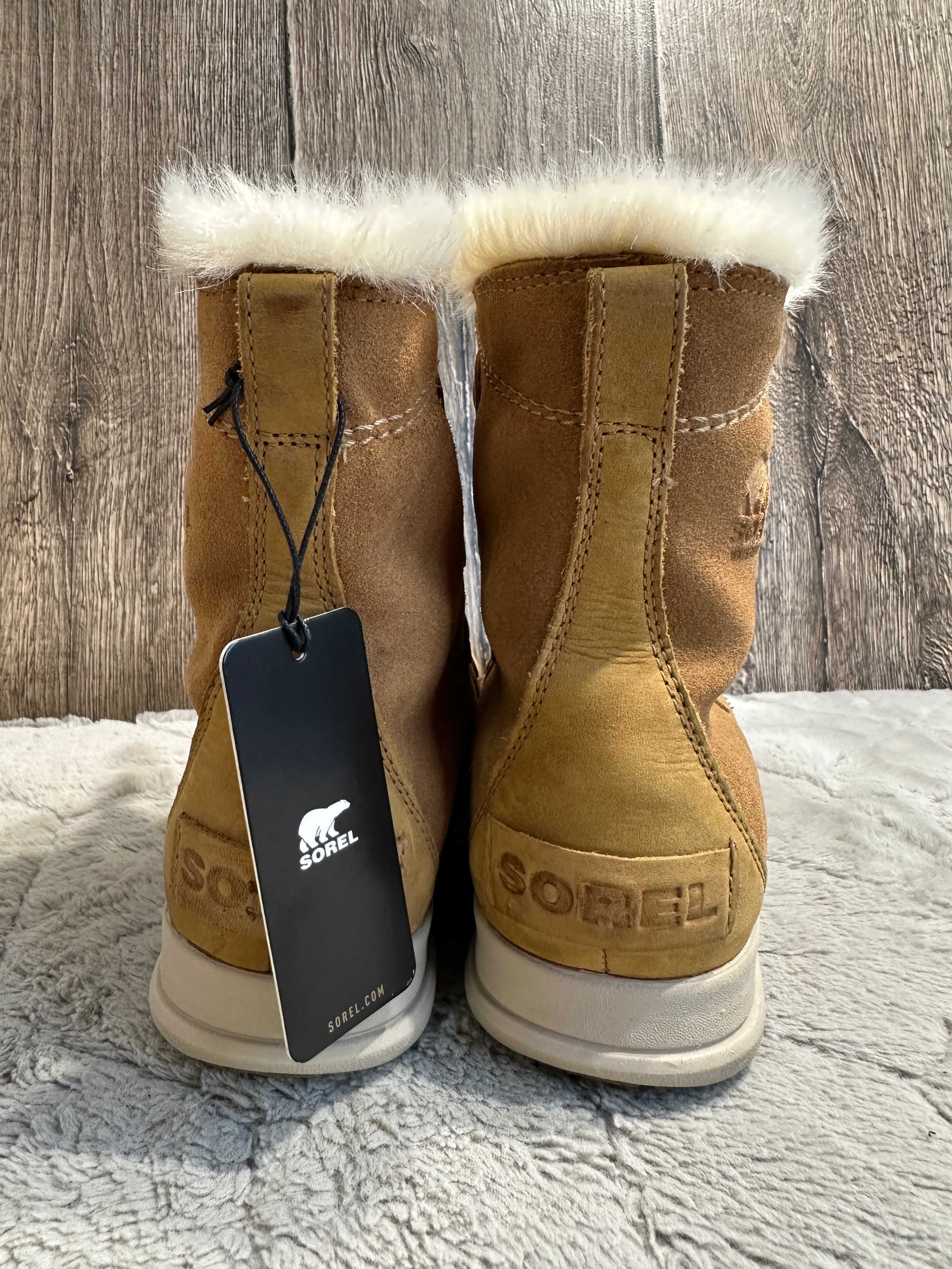 Buty botki śniegowce damskie skórzane sorel explorer joan 38