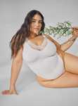 Zizzi 44 46 2xl 3xl Białe Body Modelujące Wyszczuplające Z Koronką