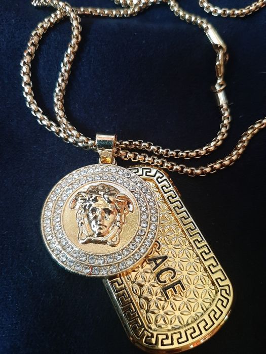 Łańcuszek niesmiertelnik w stylu Versace z cyrkoniami