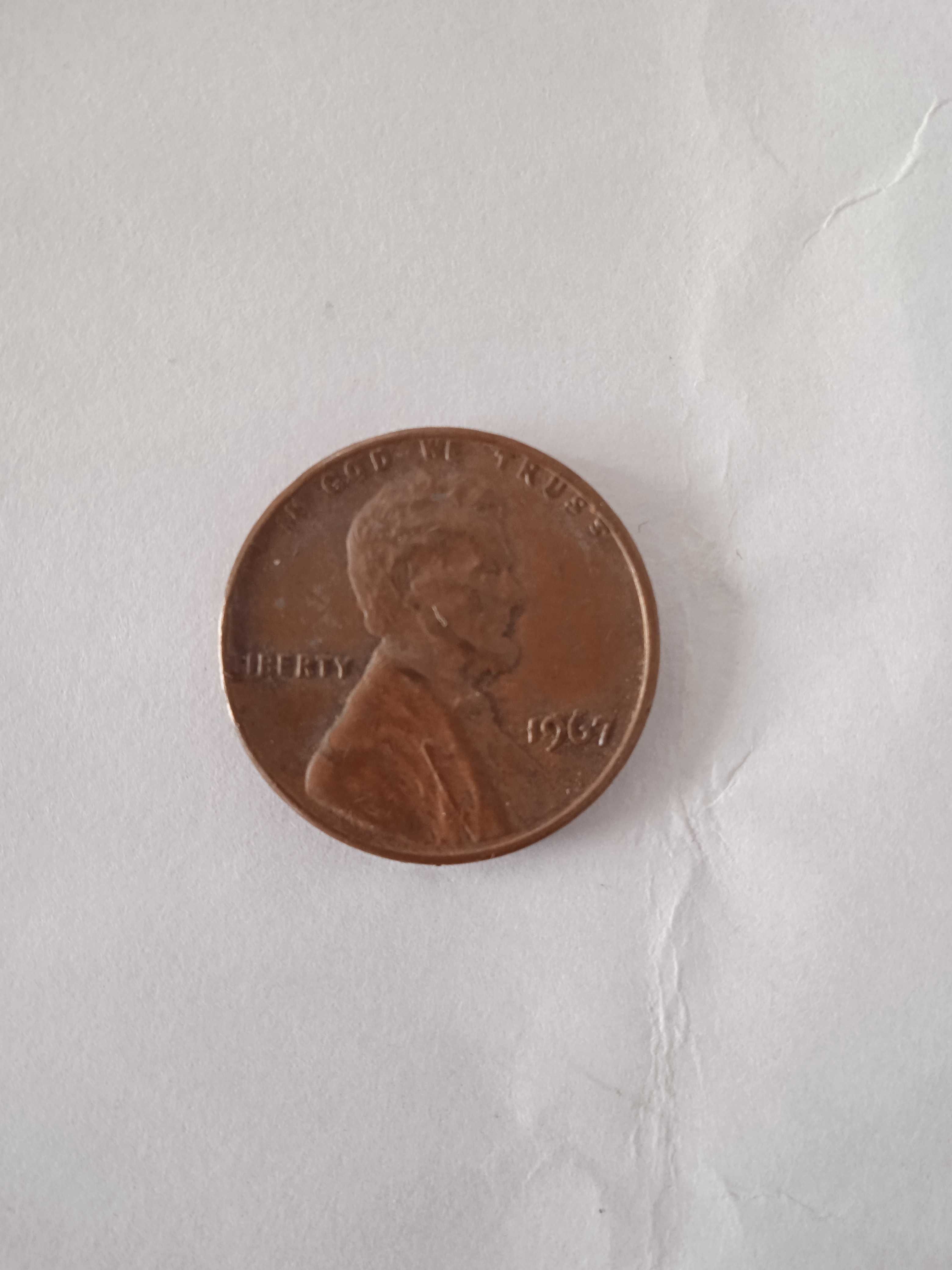 One cent 1967 USA monety srebrne