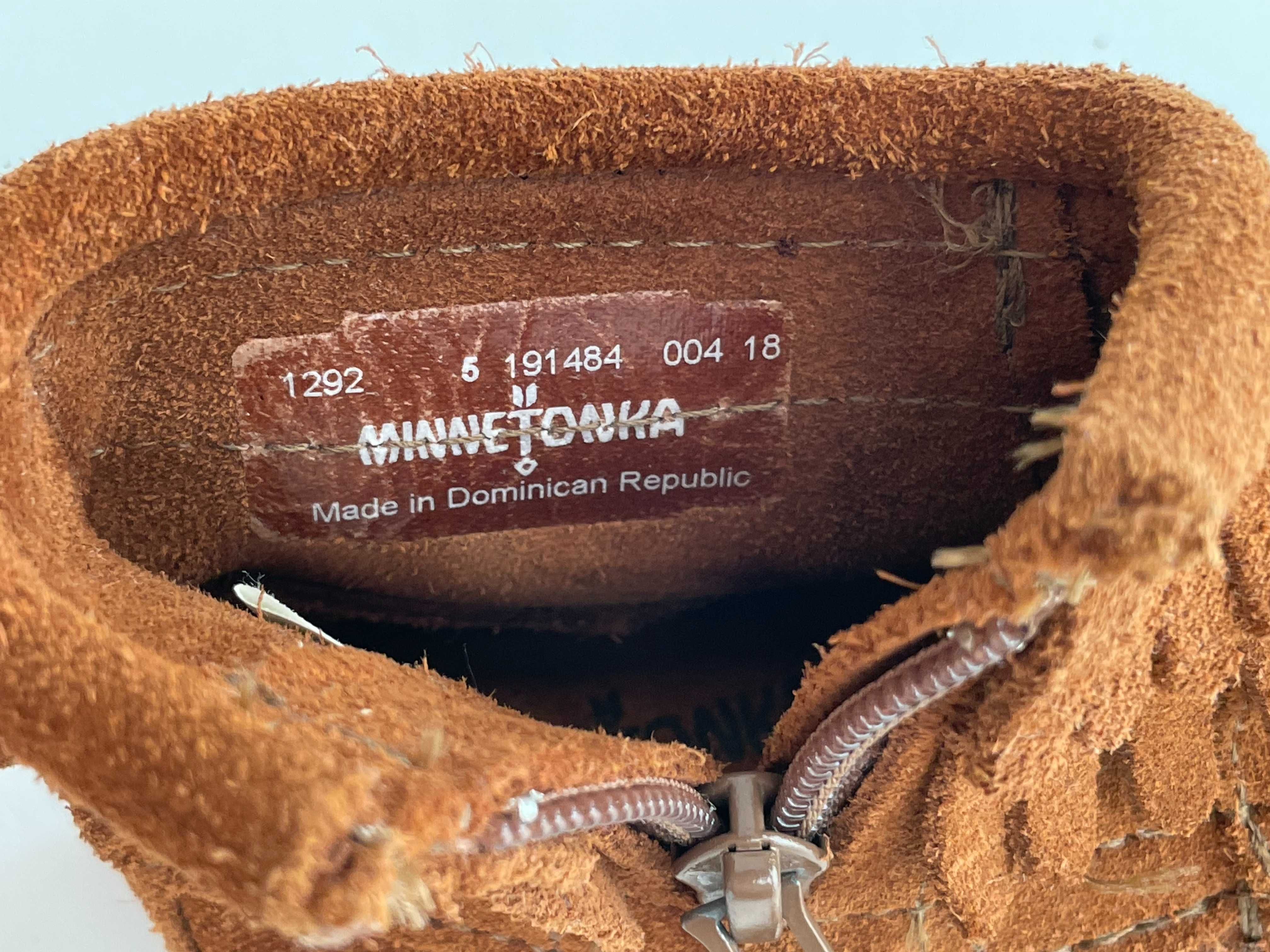 Botki Minnetonka zamszowe 14 cm stan idealny