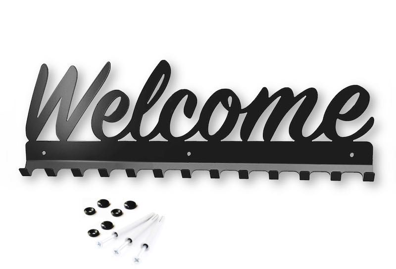 Wieszak ścienny na ubrania "Welcome" XXL -60 cm, 13 haczyków