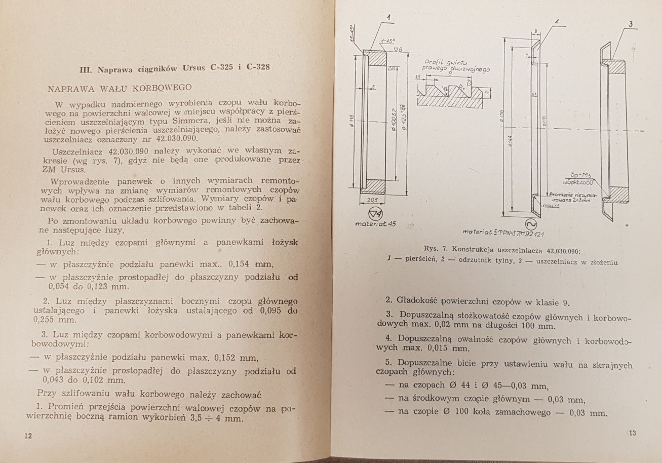 URSUS C-328 Zmiany konstrukcyjne ciągnika 1964r.-1965r. UNIKAT