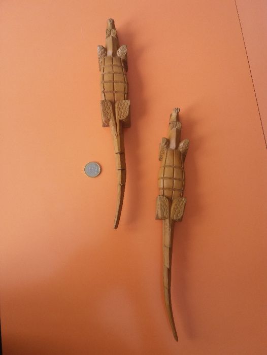 Escultura em madeira Crocodilos
