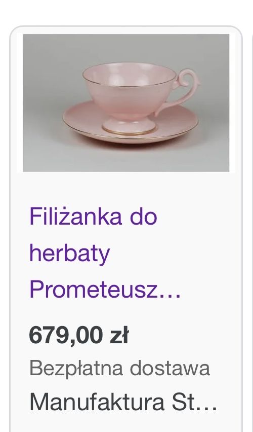 Ćmielow - porcelanowy różowy talerzyk