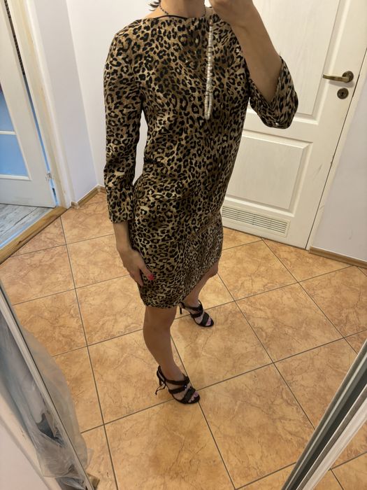 H&M sukienka w panterkę panterka zwierzęcy wzór hm krótka sukienka