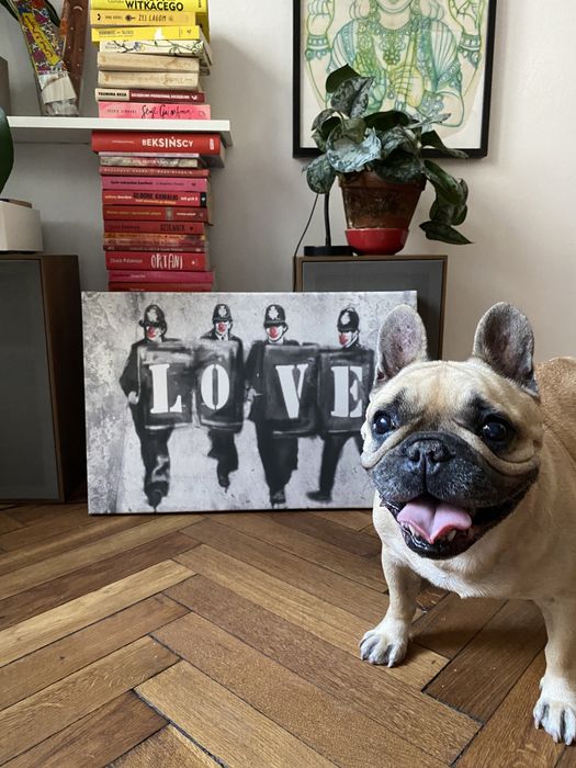 Nowy obrazek płótno LOVE canvas graffiti Banksy loft stylowe wnętrze