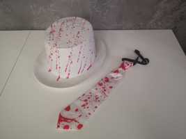 Карнавальная шляпа цилиндр стимпанк галстук в крови хелоуин хэлоуин