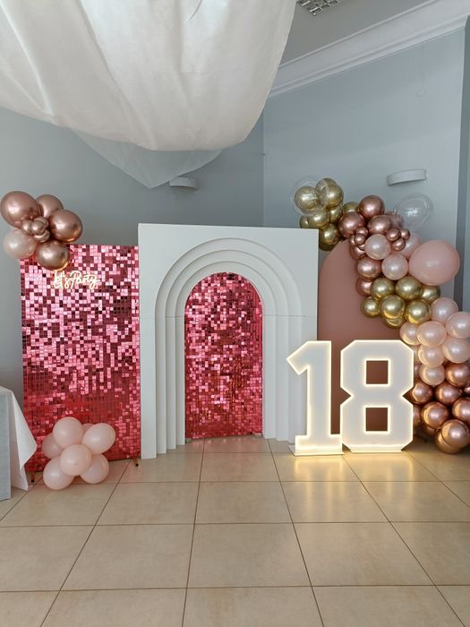 Ścianki balonowe, dekoracje, cyfry led