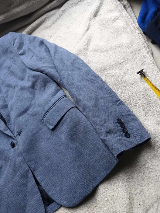 Marynarka niebieskia h&m 170, bawełna i len