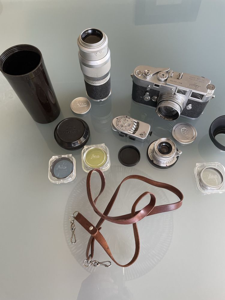 Leica M3 Double Stroke com 3 lentes