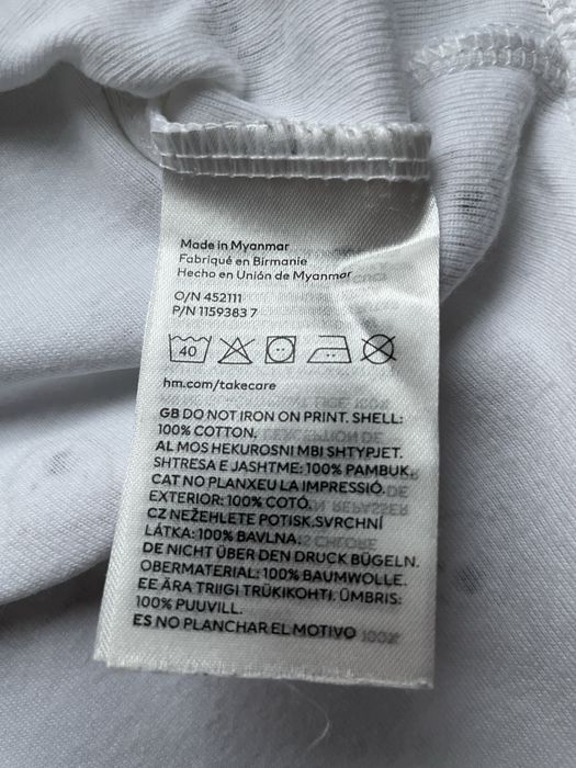Body H&M 98 bawełna organiczna misie długi rękaw