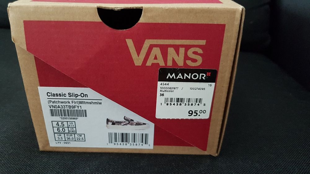 Слипоны фирмы Vans 36р,стелька 23см,оригинал.