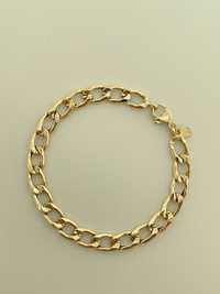 Złota bransoletka pancerka gruba elegancka 14K pr.585