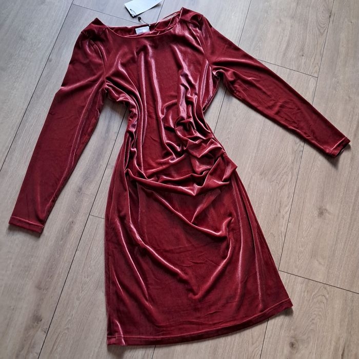 Nowa Koktajlowa sukienka z drapowaniem Kelly rosewood Kaffe 42 XL