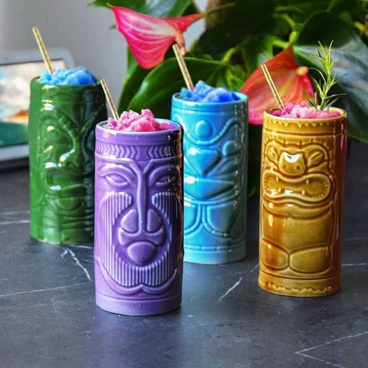 Zestaw Hawajskich Kubków TIKI do Drinków Grzańca Ceramika na Prezent