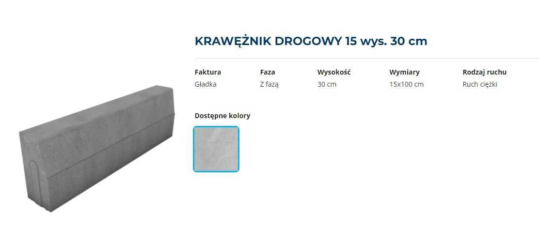 KRAWĘŻNIK DROGOWY 15 wys. 30 cm x 100cm POLBRUK