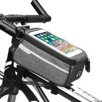 Wodoodporna torba rowerowa sakwa na ramę roweru uchwyt na telefon