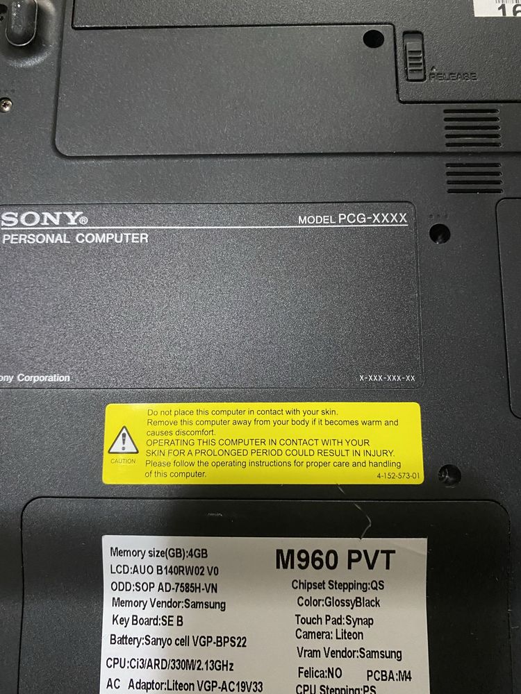 ноутбук Sony PCG-XXXX 14"/4GB RAM/500GB HDD! N1154