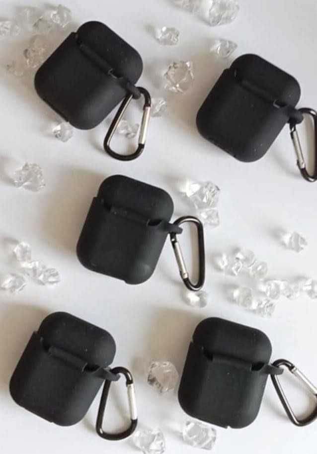 Eleganckie etui do Apple AirPods 1/2 generacji + karabińczyk! | Czarne