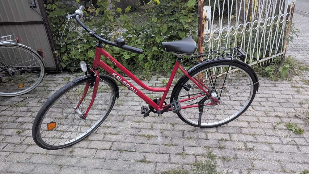 Rower czerwony damski Kelsgau Florida 28" wygodne siodełko BDB *kosz