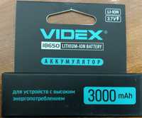 Аккумуляторна батарея videx 18650 3000mAh 3,7v