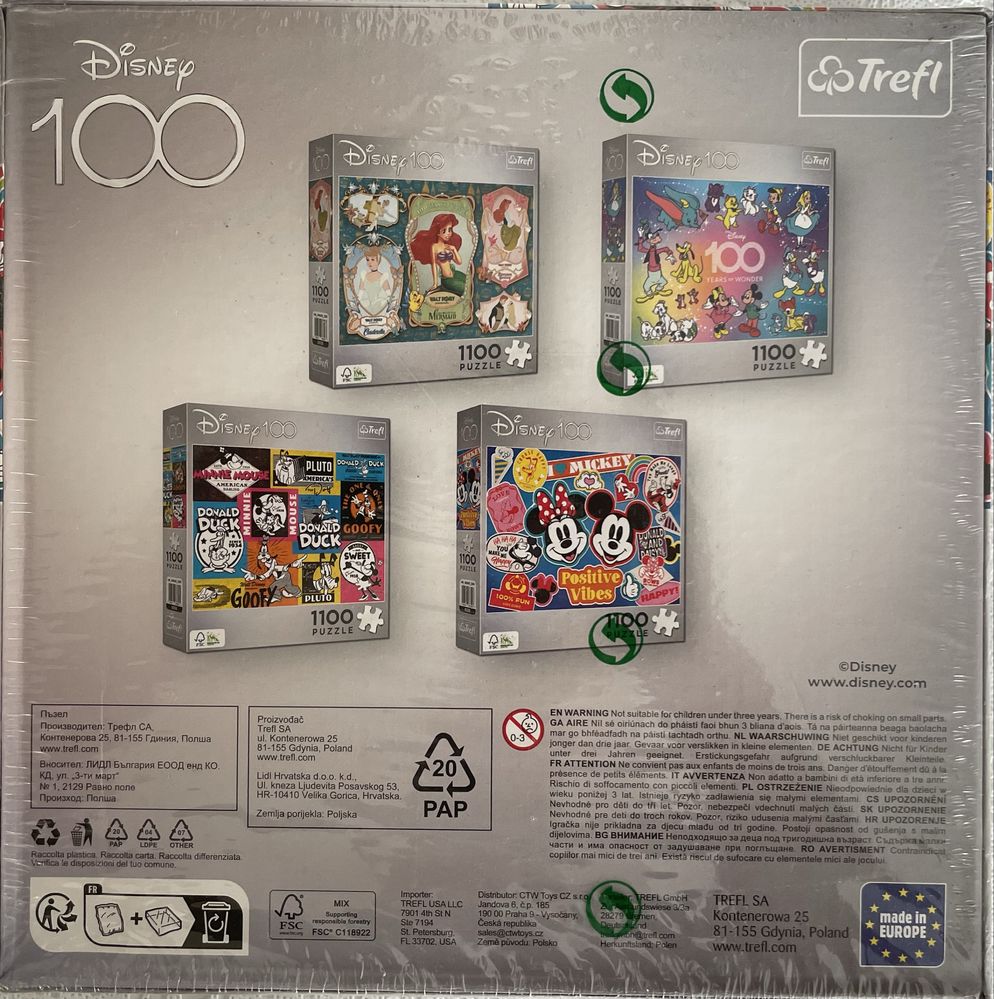 Puzzle Trefl „Disney 100” nowe 1100 elementów