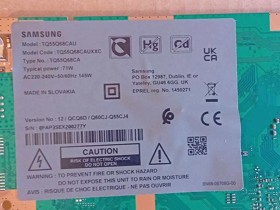 placa tv samsung  TQ55Q68CAU  , bn.41-0311.4a