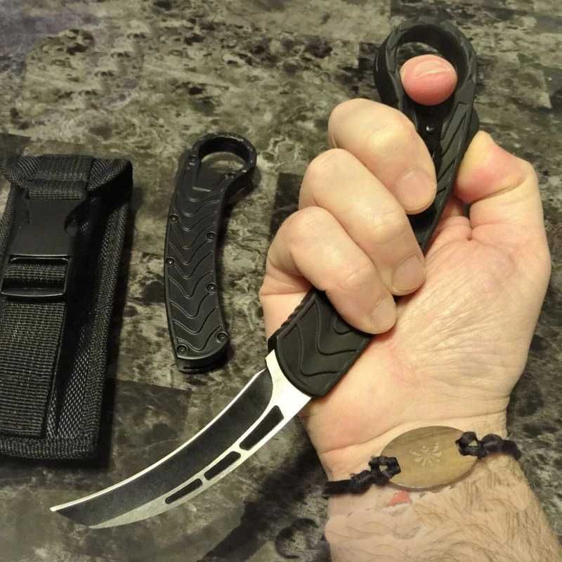 Nóż Sprężynowy wysuwany od frontu OTF automatyczny Karambit F80