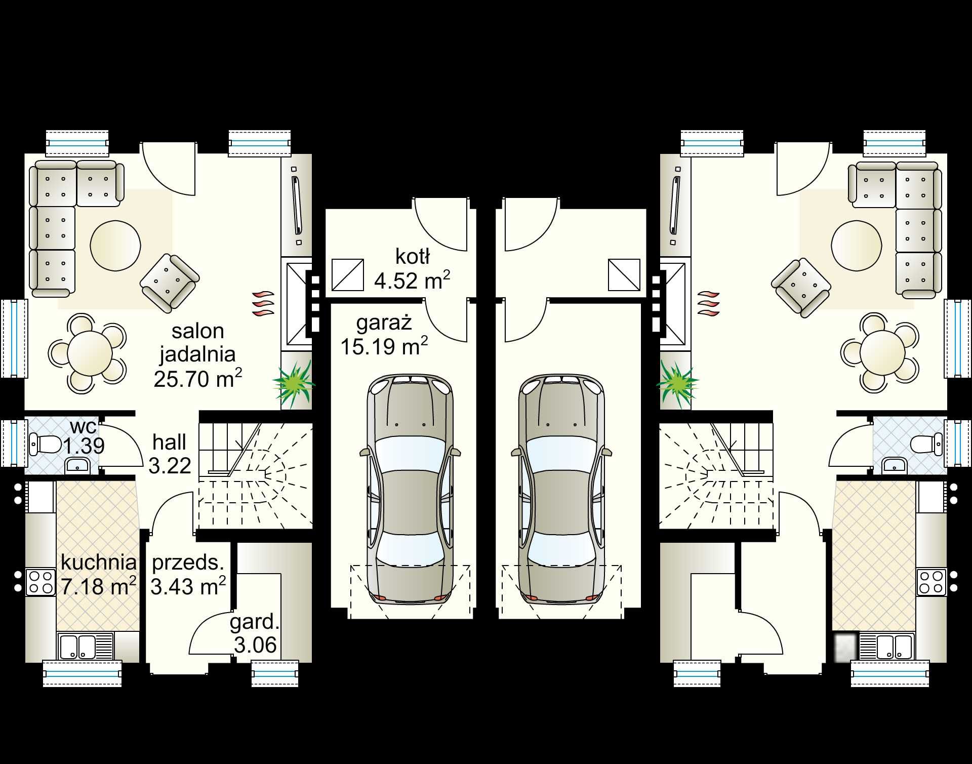 Dom w zabudowie bliźniaczej o powierzchni 115m2