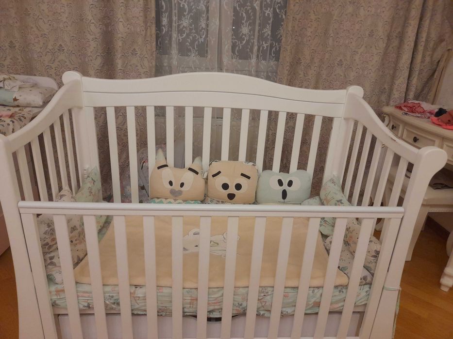 Ліжко, кроватка Верес ЛД18 с матрасом+ подарок мобиль Tiny Love