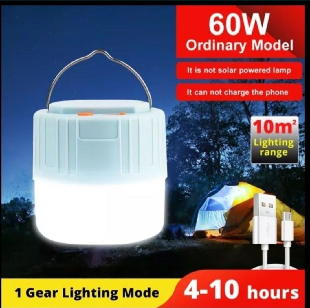 Лампа ліхтарик кемпінговий туристична акумуляторна