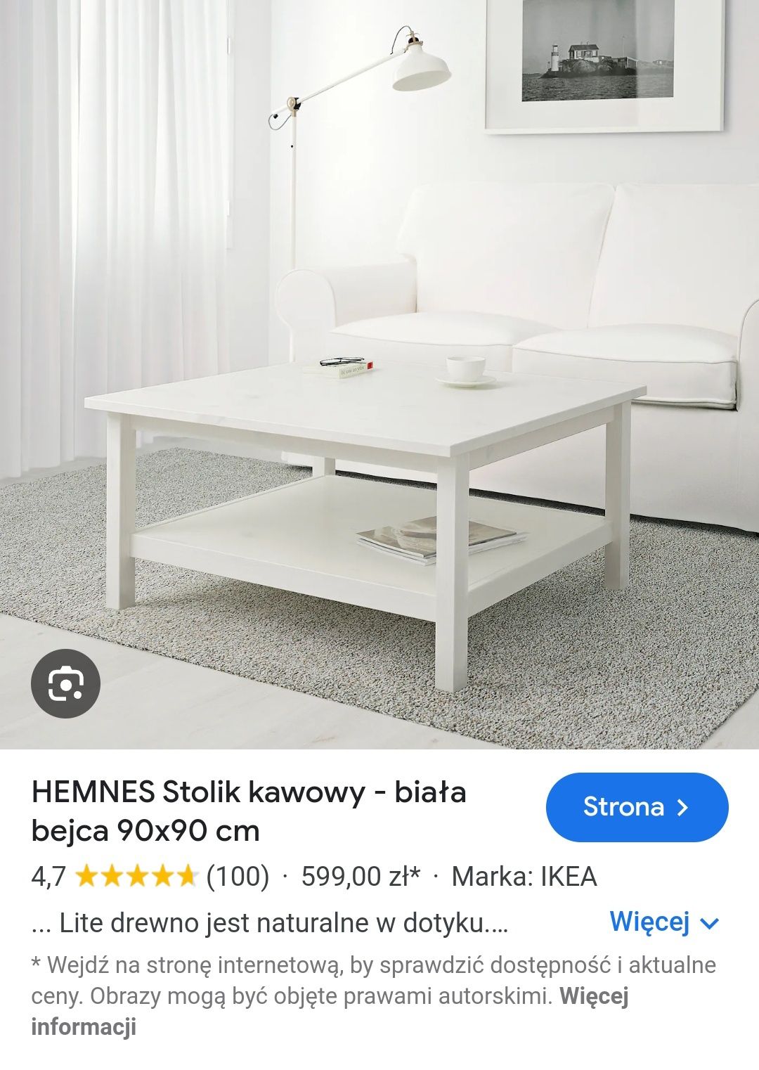 Stolik kawowy Ikea 90x90cm