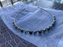 Tiara Pedras preto e cinza NOVO