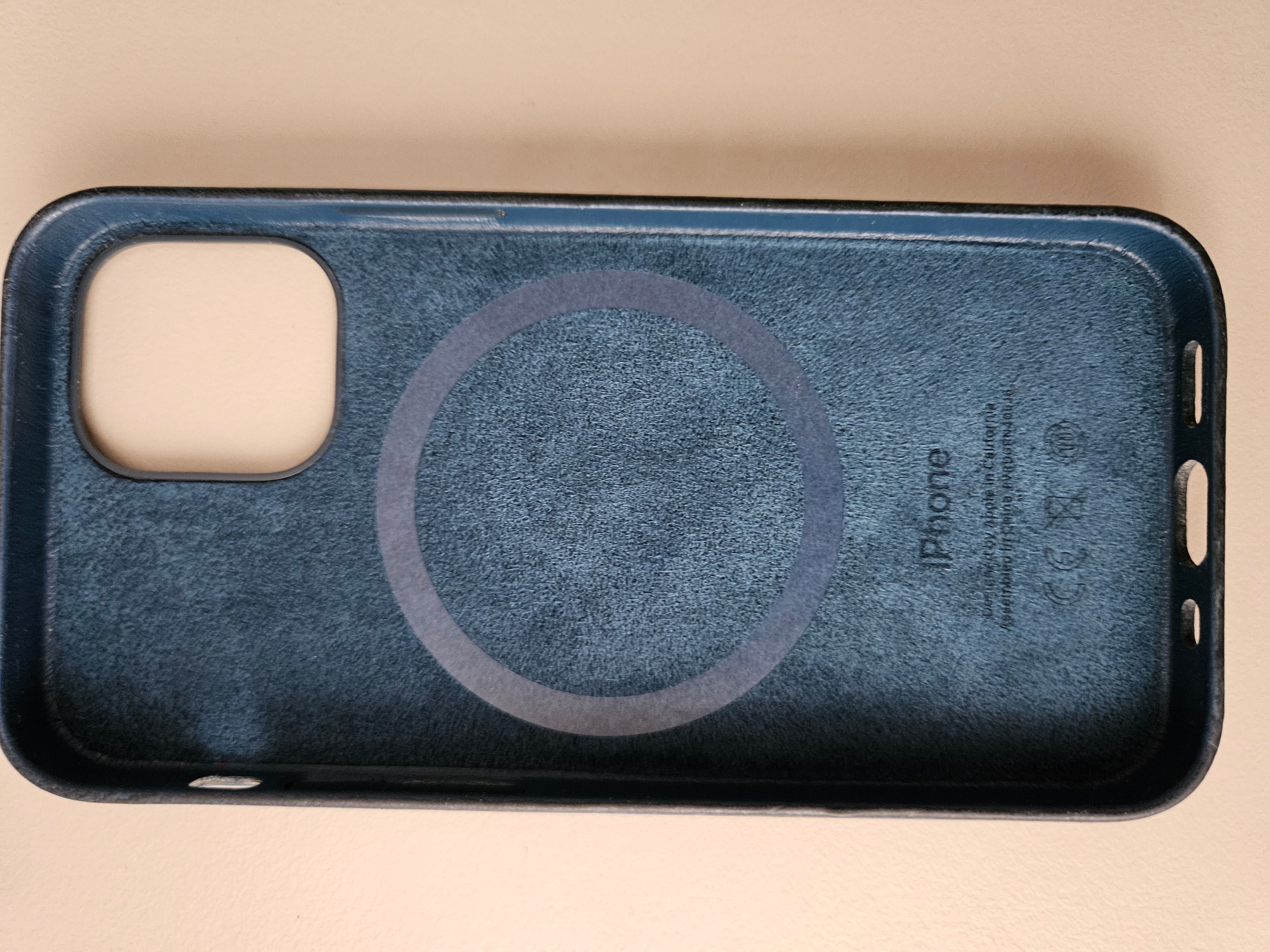 leather case MagSafe iPhone 12 mini granatowe