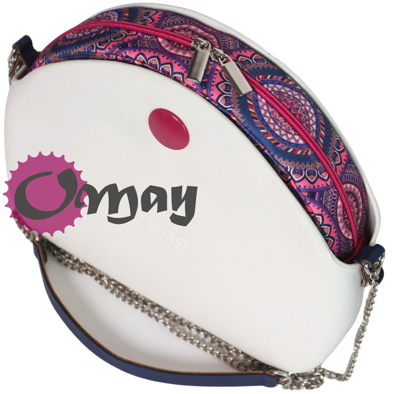 Różowy organizer do OBAG MOON LIGHT mandale granat 2 kieszenie OMAY